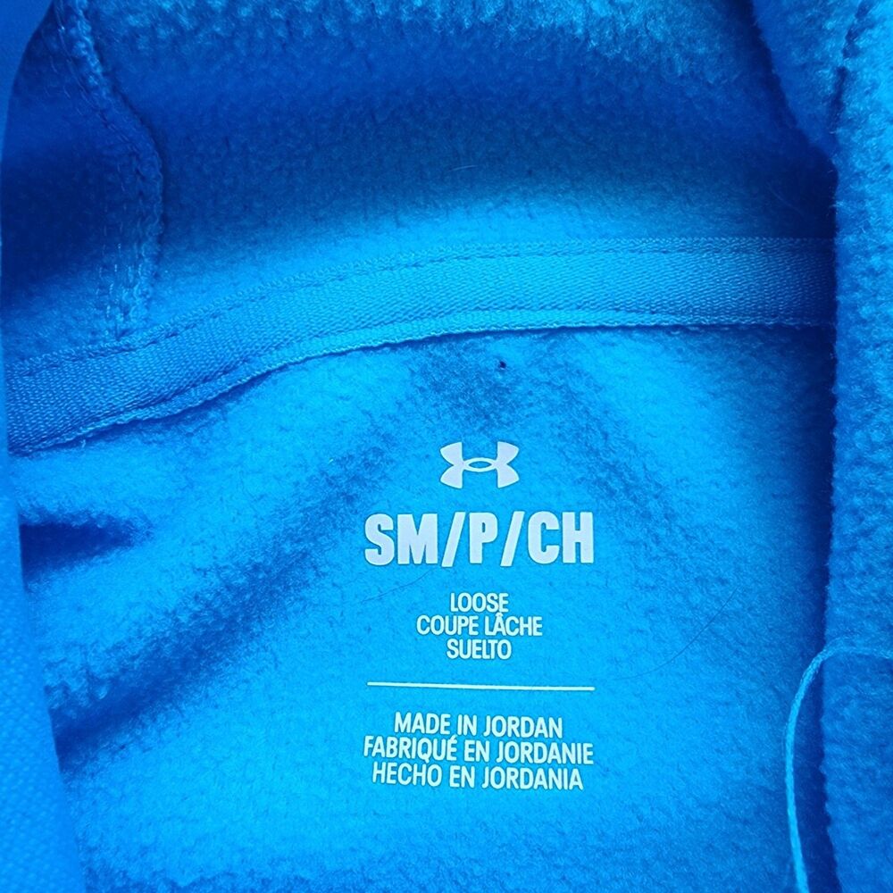 Under Armour Women Blue Long Sleeve Pullover Hoodie Iridescent Logo Sweatshirt S - Picture 4 of 6